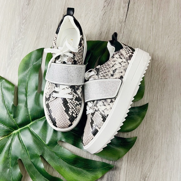 MICHAEL KORS Emmett Embellished Snake Embossed Leather Sneaker✨brand new - Picture 7 of 7
